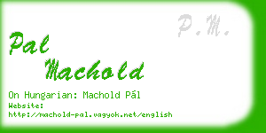 pal machold business card